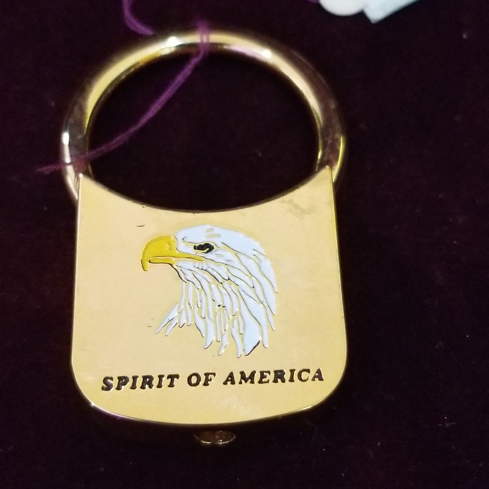 Vintage 90's Gold Plated Solid Brass Keychain - Sp